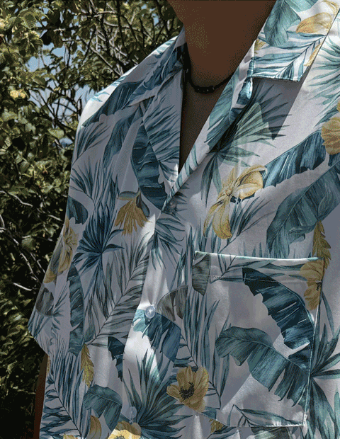 하와이안 오픈카라 알로하 셔츠