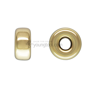 14K 옐로우 골드필드 민자 론델 장식 (4.0 x 2.1 mm)