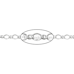 Beadalon 황동 체인 (커브 &amp; 커브/3.7 mm/Silver색 도금)