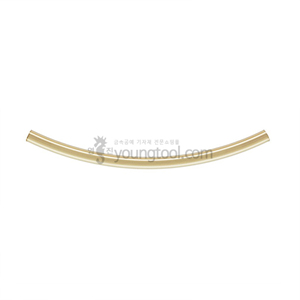 14K 옐로우 골드필드 원형 민자 곡선 튜브비즈 장식 (1.5T x 30 mm)
