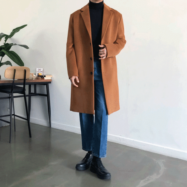 MO 테리 울 싱글 코트 (2color)