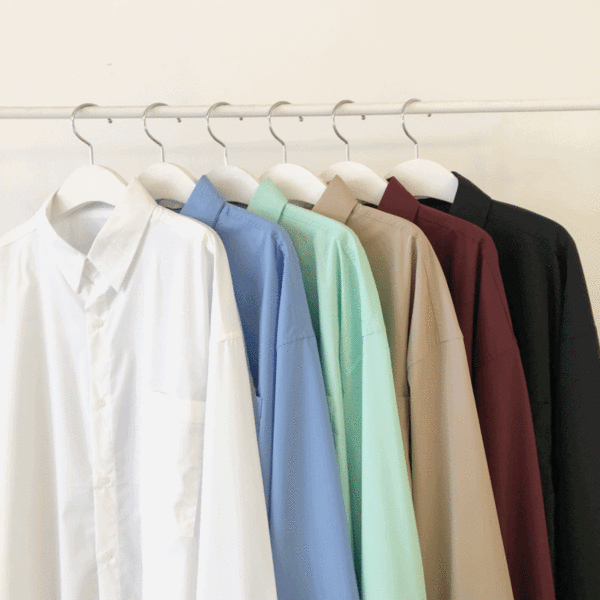SIC 사계절 소매 롱 루즈 오버핏 셔츠 (6color)