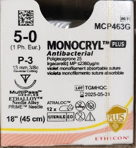 에치콘 모노크릴 Plus 5/0 MCP463G[01207]