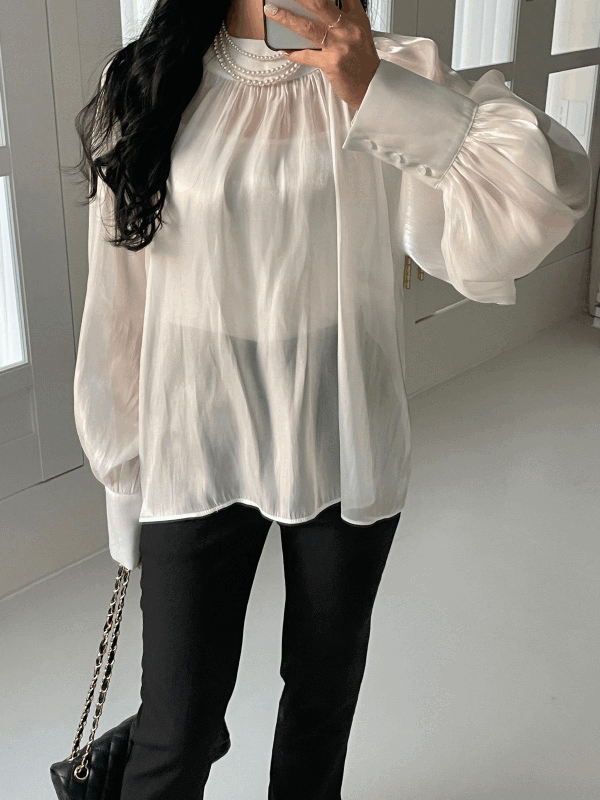 샤인 퍼프 blouse [2color]