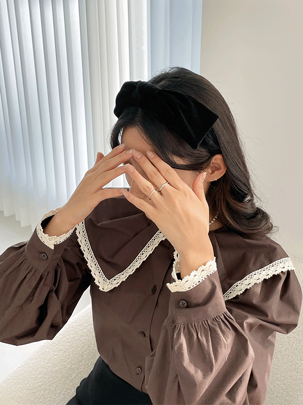 레이스 카라 blouse [2color]