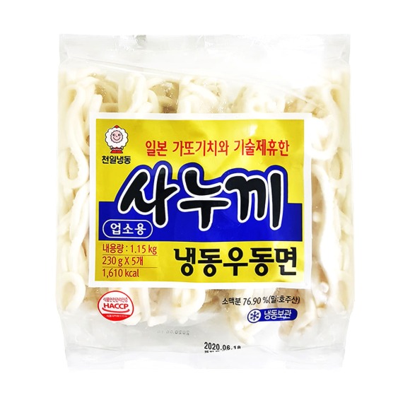 천일 냉동 사누끼우동면 5입 1.15kg