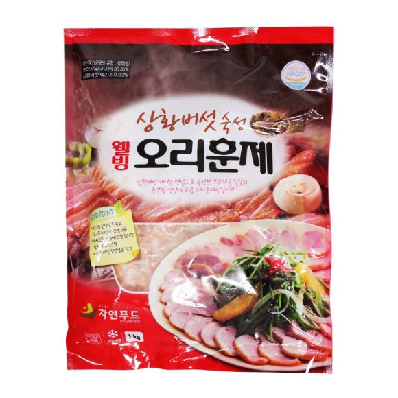 자연푸드 냉장 상황버섯숙성 훈제오리 슬라이스 1kg