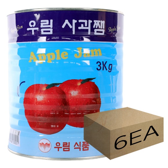 1박스) 우림 사과잼 3kg x 6개입