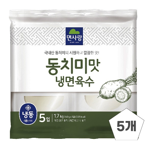 1박스) 면사랑 냉동 동치미맛 냉면육수 340g x 30입