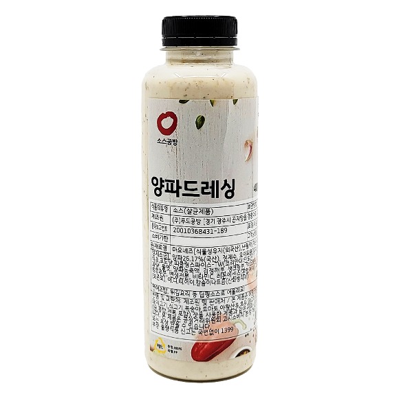 소스공방 프리미엄 냉장 양파드레싱 400g