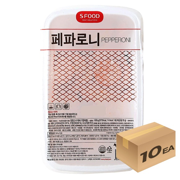 1박스) 에쓰푸드 냉동 페파로니 1kg x 10개입