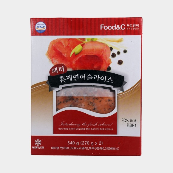 푸드엔씨 냉동 훈제연어 슬라이스 540g