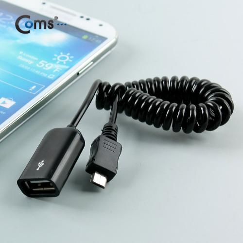 ABNT876 스마트폰 OTG 케이블 스프링 Micro 5핀 전송