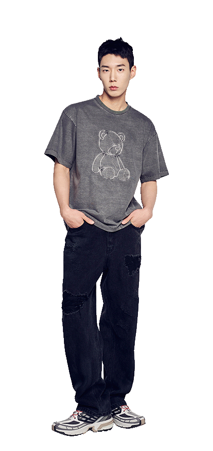 bear-applique-pigment-washing-short-sleeve-t-shirt-charcoal
