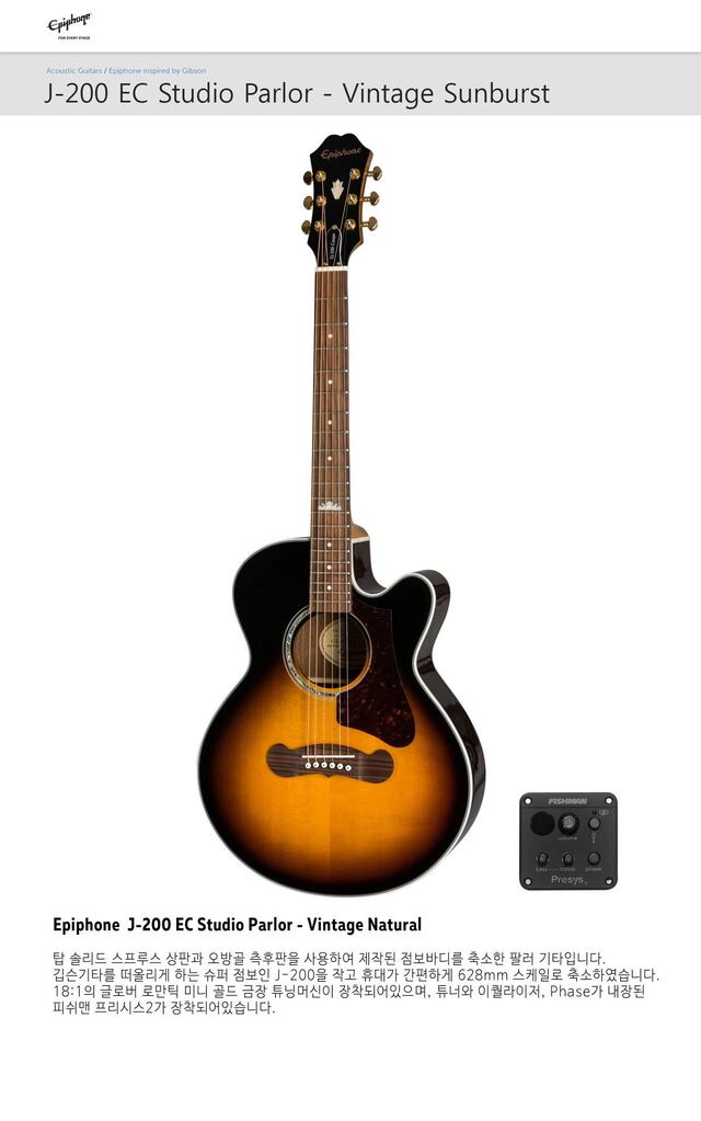Epiphone j200 ec outlet