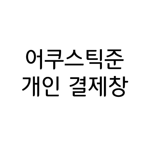 어쿠스틱준 개인 결제창