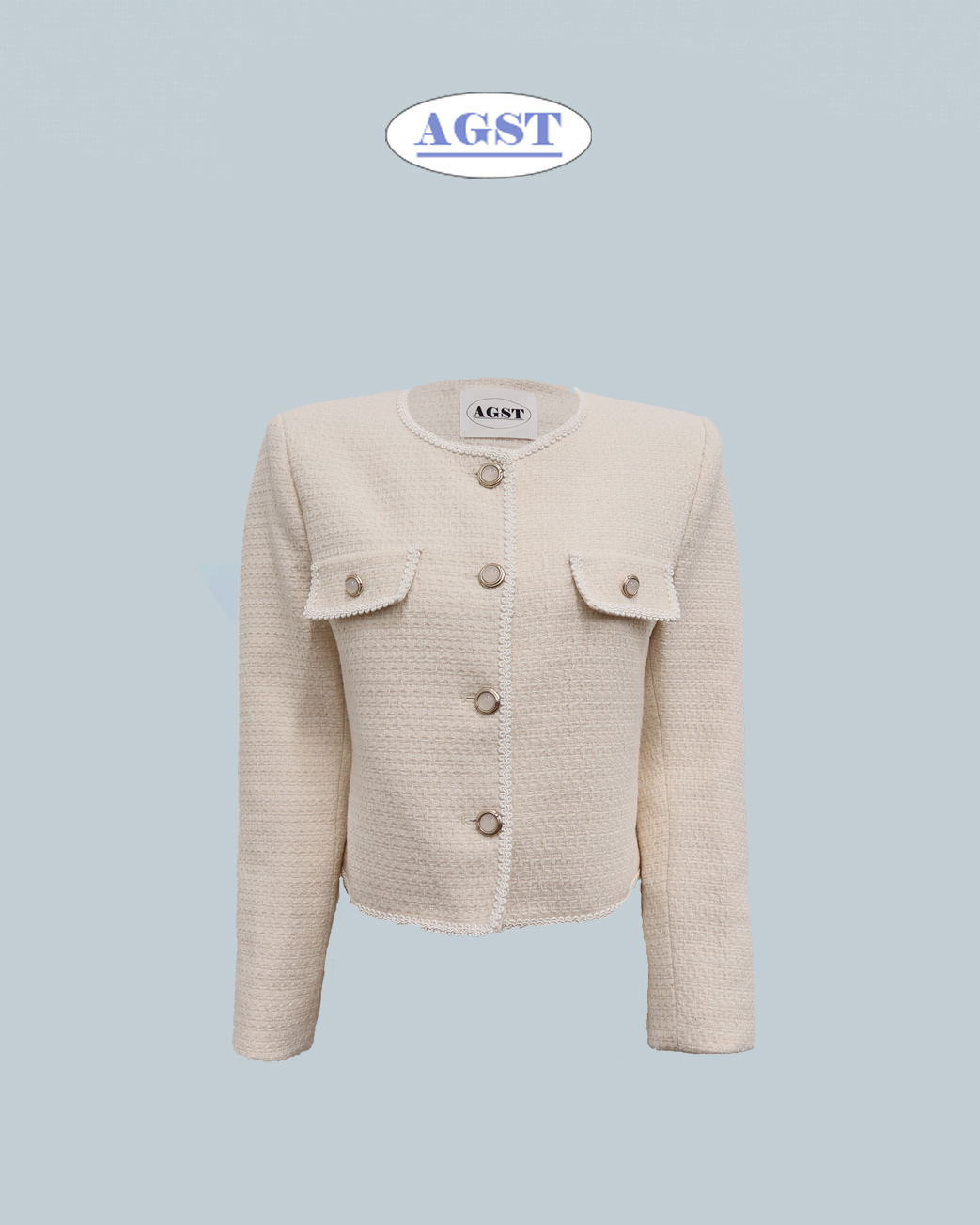 [AGST] &quot;E&quot; tweed jacket (ivory)