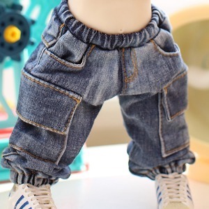 Qbaby .YUYUDOLL Washing Denim Cargo Jogger Pants