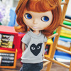 Blythe Be Funny Heart T shirt - Gray