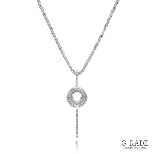 CH1. Key Compass Gem Necklace