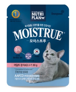 뉴트리플랜 모이스트루 캣 주식 어덜트 참치&amp;닭고기 80g