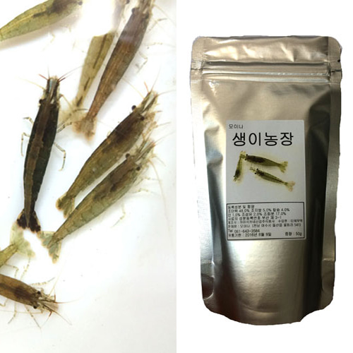 생이새우 100 마리 + 새우농장 (전용먹이)