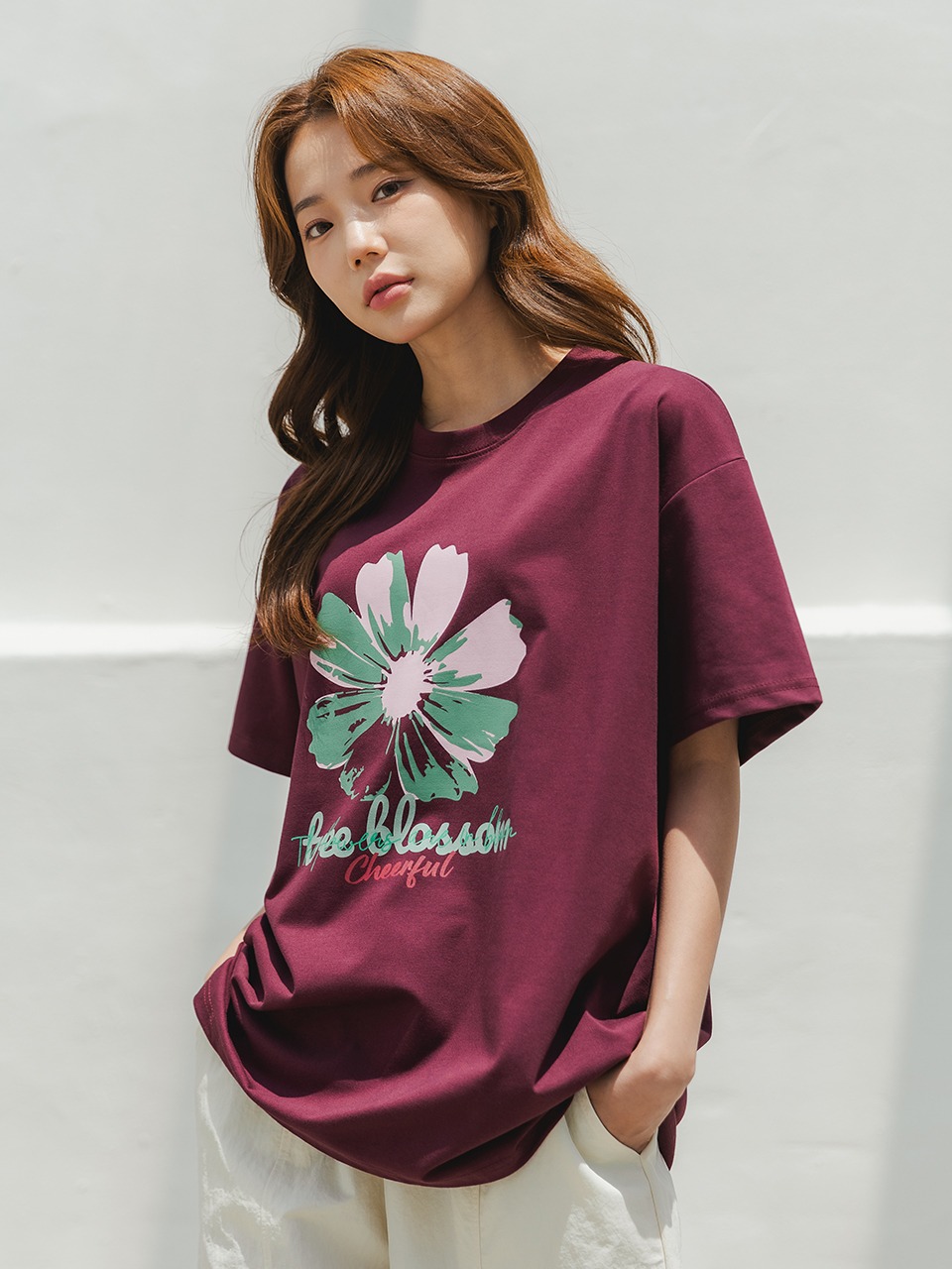 [CP] FLOWER 오버핏 반팔티 AST4582 (3 COLOR)