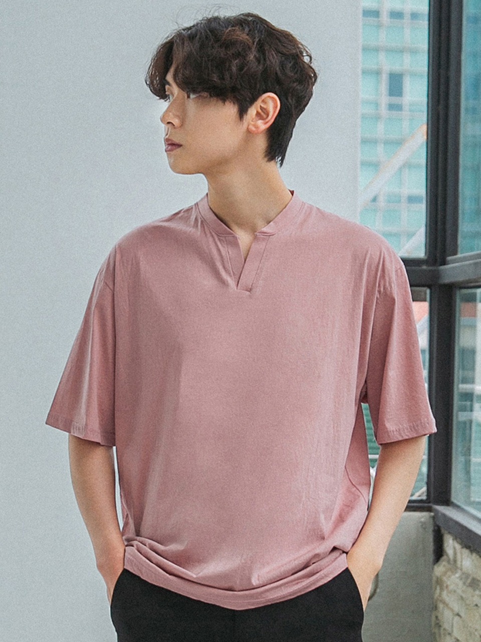 BIO V SLIT HALF T-SHIRT DLX8003_PINK