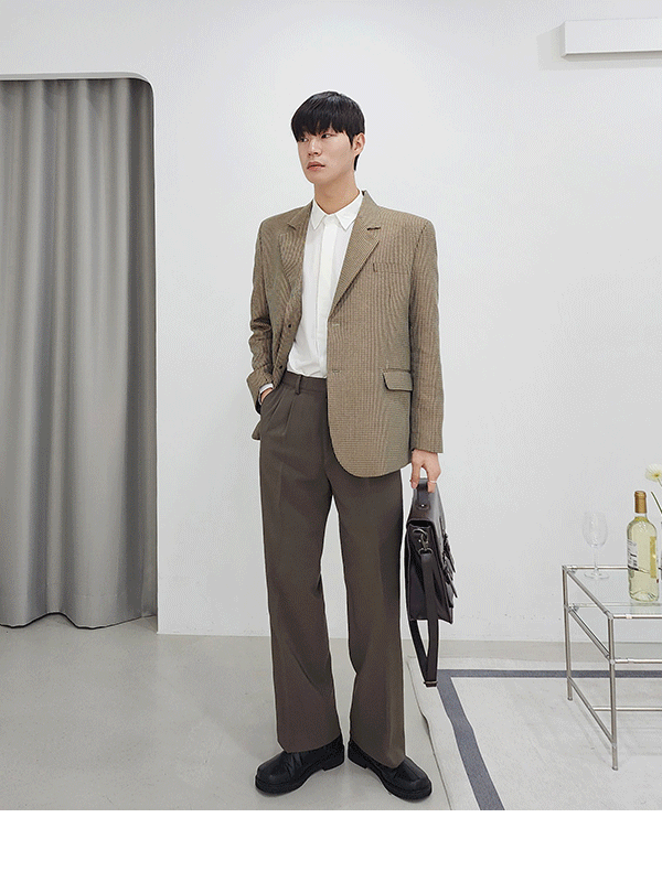 멜로 체크 블레이저