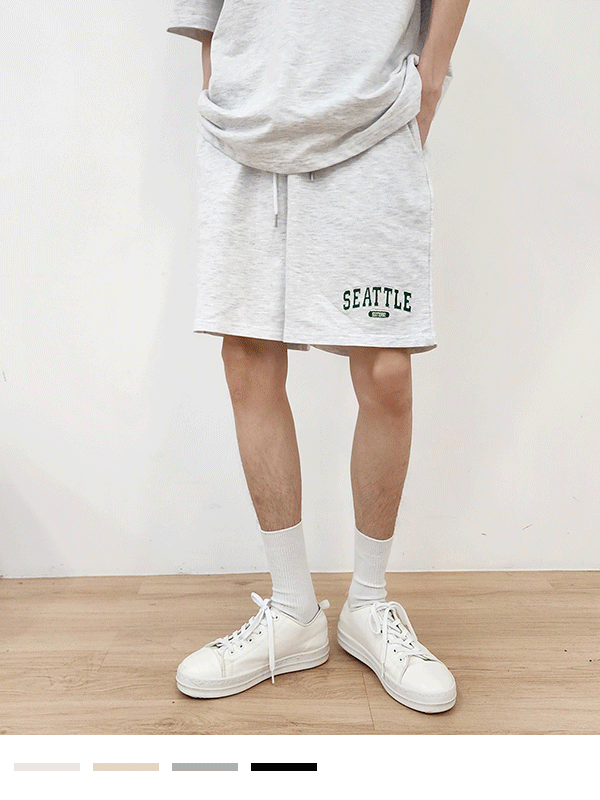 시애틀 자수 반바지