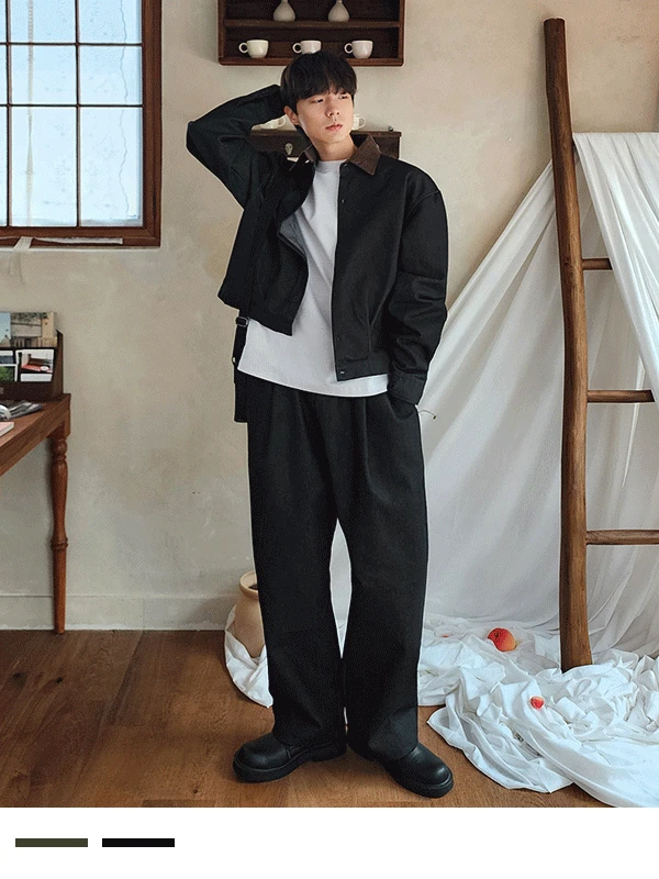 워크 크롭 셋업 자켓