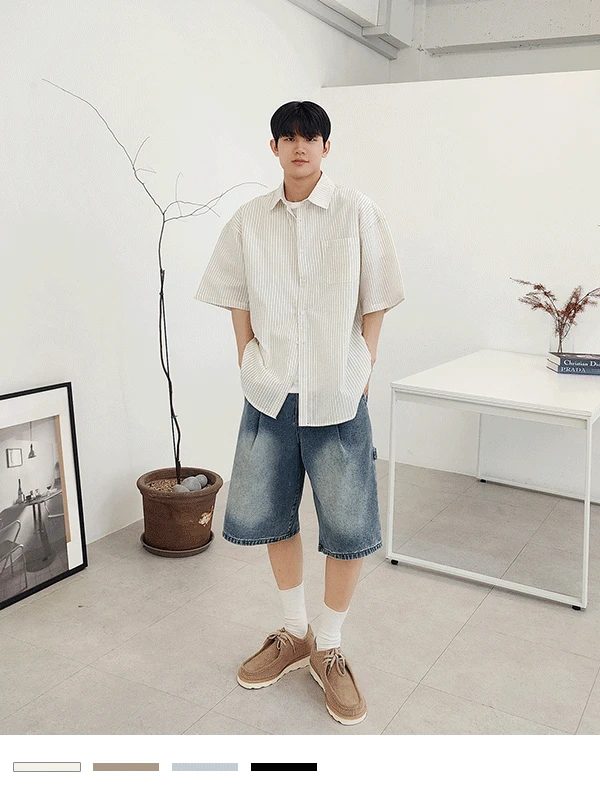엠보 ST 포켓 반팔 셔츠