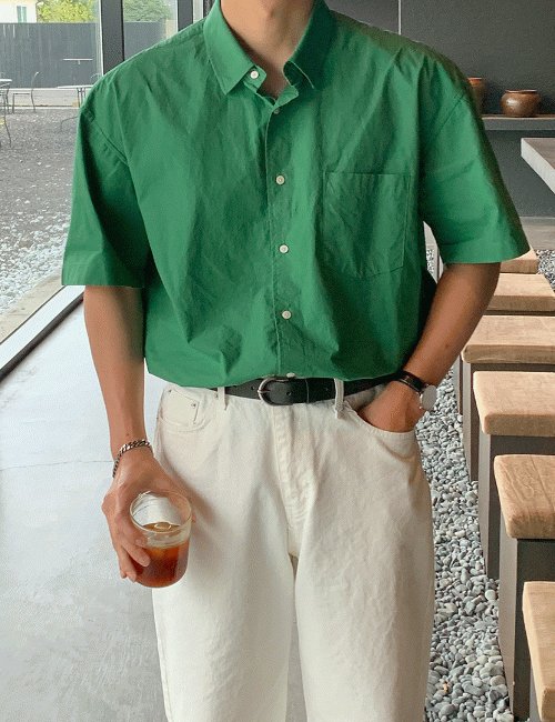 제주 데일리 오버핏 고밀도 셔츠 (7color)