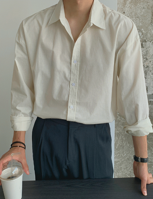 [1+1] 감사제 코튼 오버핏 셔츠 (10color)