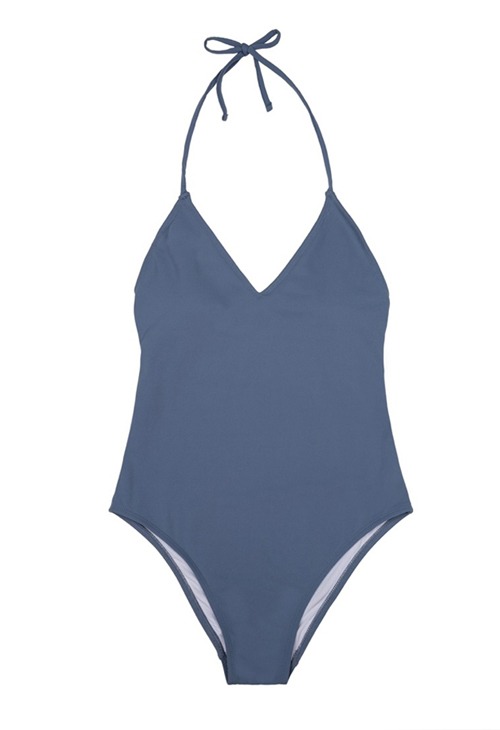 halter neck monokini (blue)