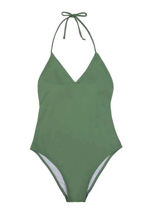 halter neck monokini (green)