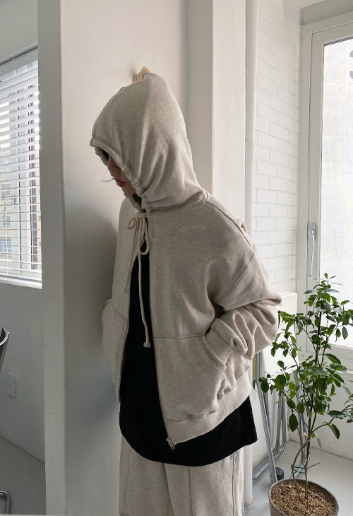 twin hood zip up