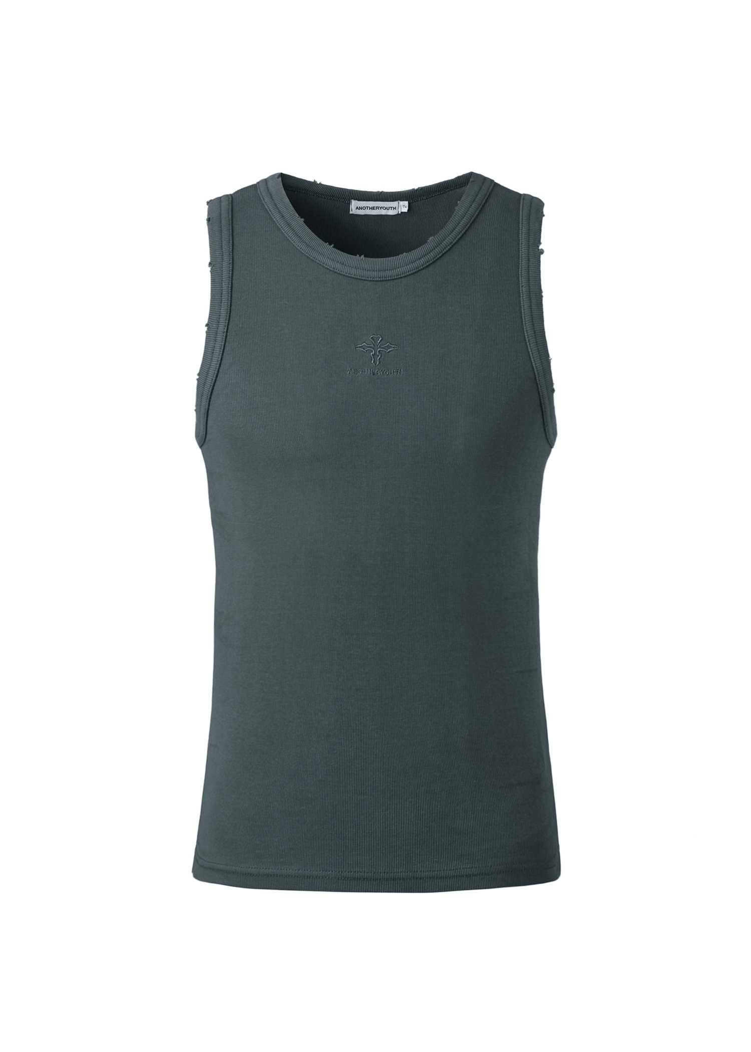 ●ANOTHERYOUTH● damage logo sleeveless - charcoal / unisex cfcda8d03c3fd0287246199f5cd956