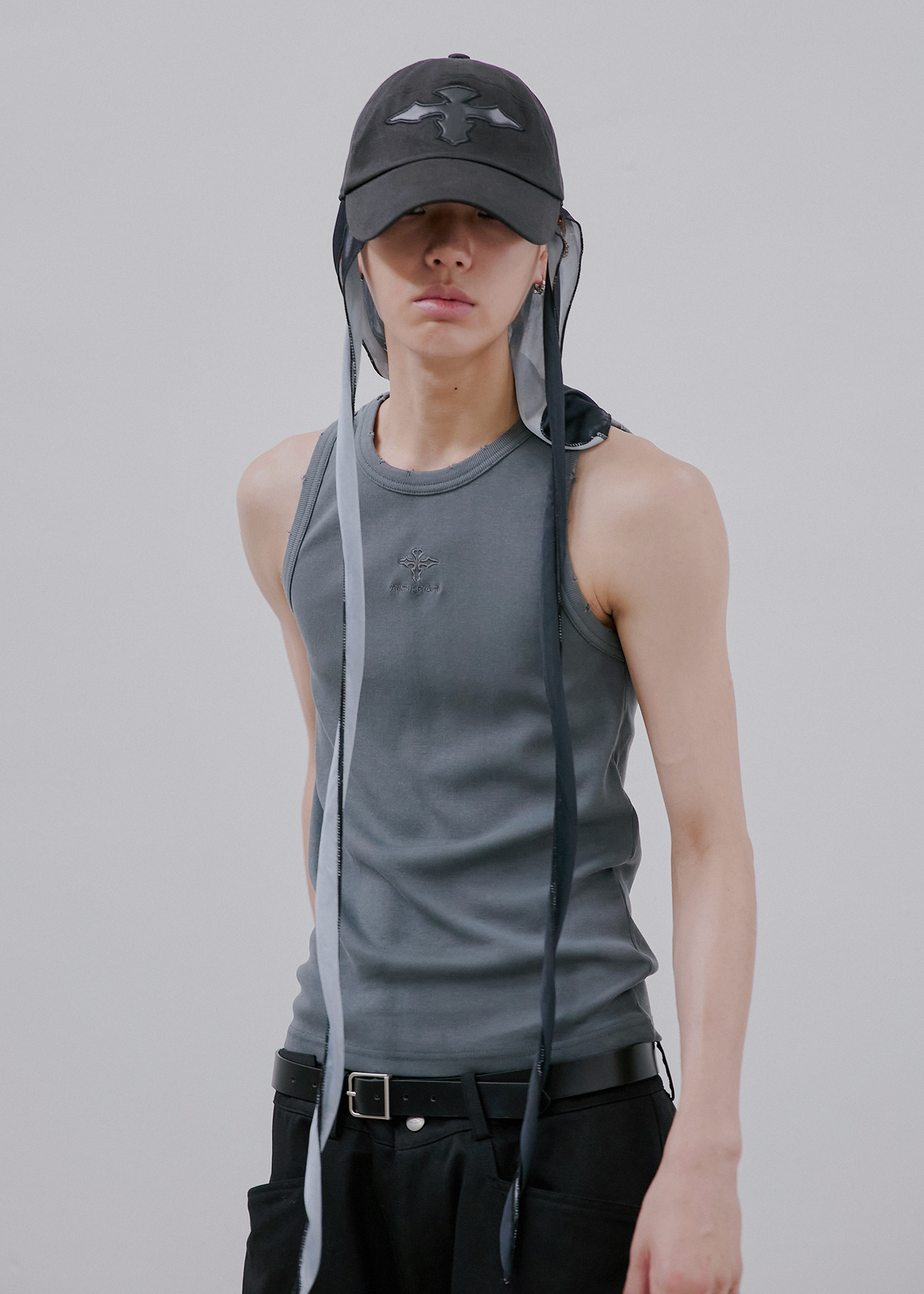 ●ANOTHERYOUTH● damage logo sleeveless - black / unisex ○ANOTHERYOUTH○ damage logo sleeveless - black / unisex