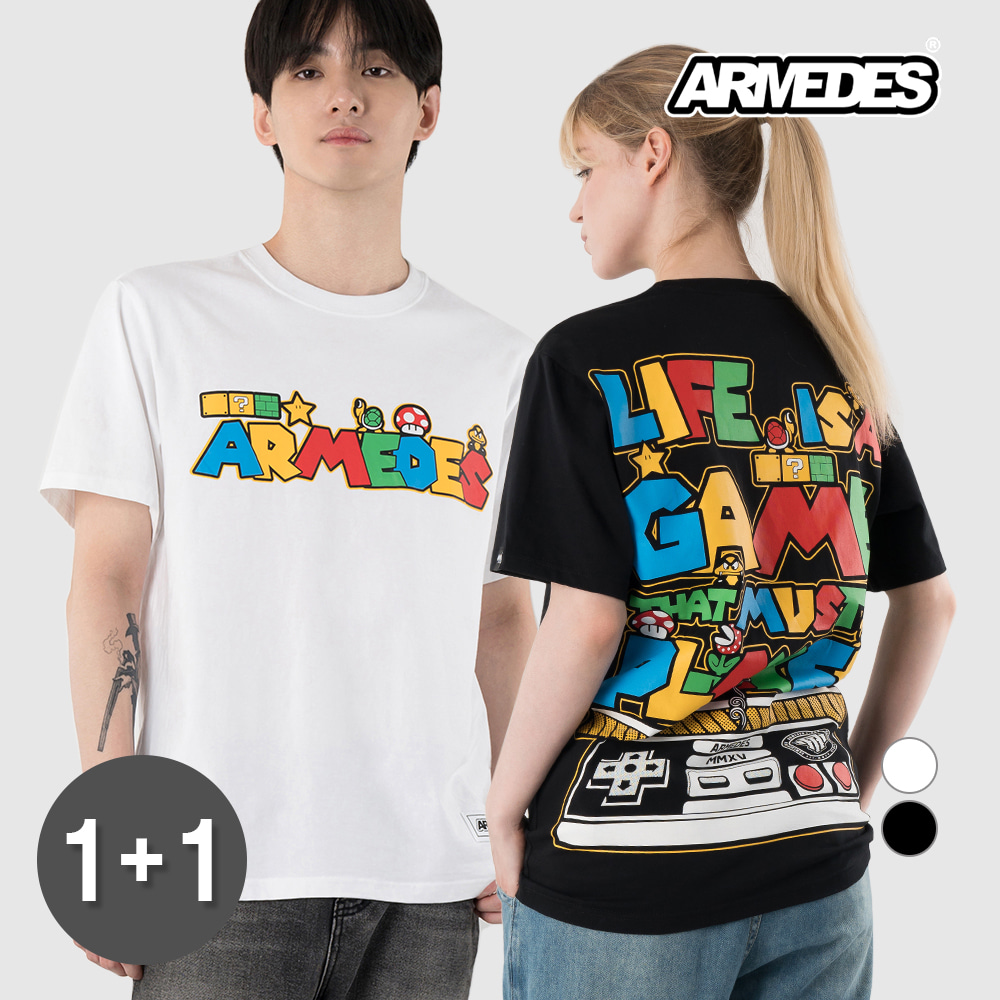 (1+1)아르메데스 면 20수 아트그래픽 티셔츠 AR-1005