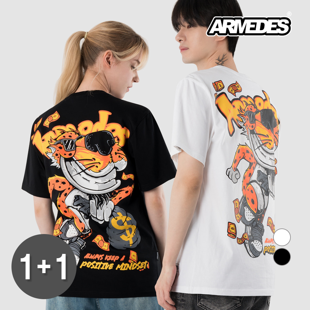 (1+1)아르메데스 면 20수 아트그래픽 티셔츠 AR-1001