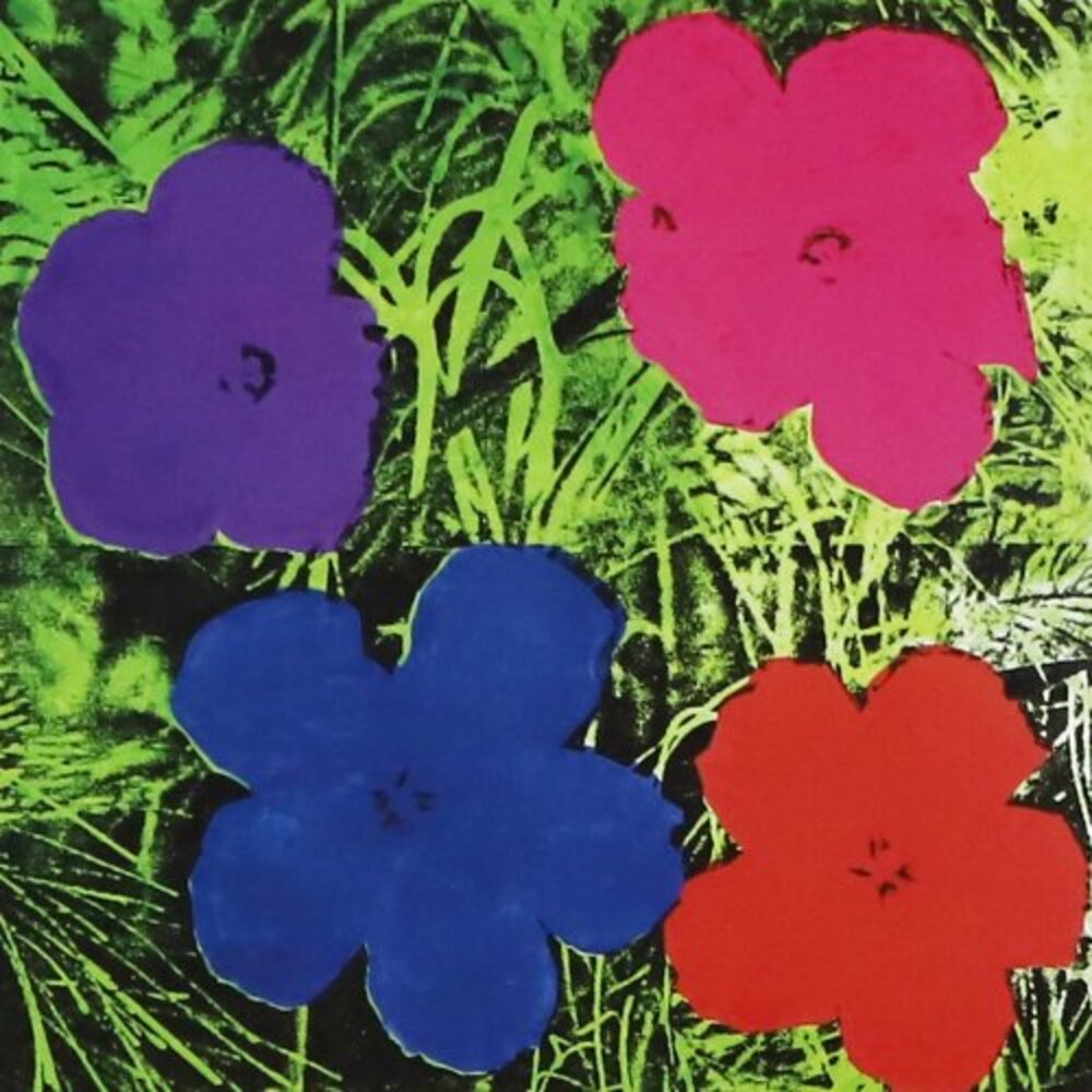 Flowers, c. 1964 (1 purple, 1 blue, 1 pink, 1 red)