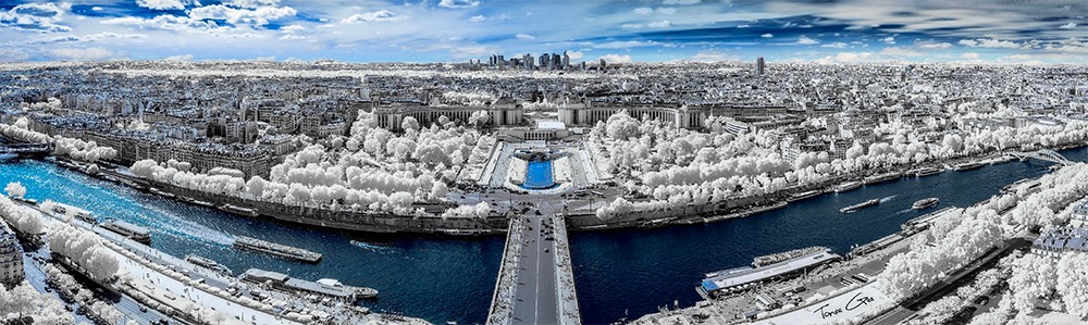 Trocadero Panorama-Shot from Eiffel Tower-Paris - Infrared Photography
