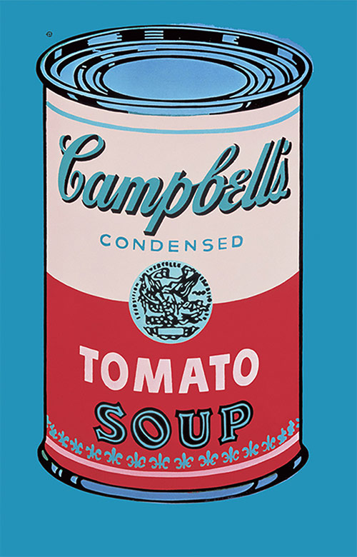 Colored Campbell&#039;s soup Can 1965 (pink &amp; red)