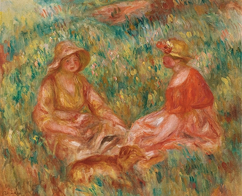 Two women in the grass