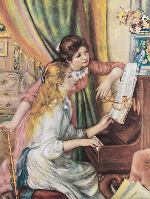 Two girls at the piano
