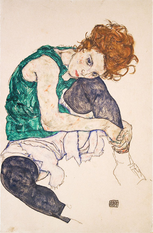 Seated Woman with Legs Drawn Up (Adele Herms), 1917