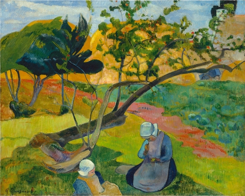 Landscape with two breton women