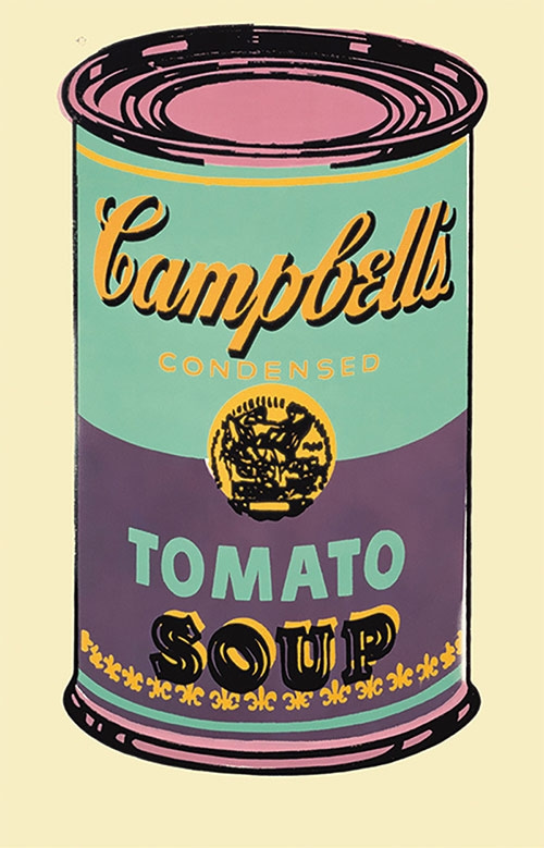 Colored Campbell&#039;s soup Can (green &amp; purple)