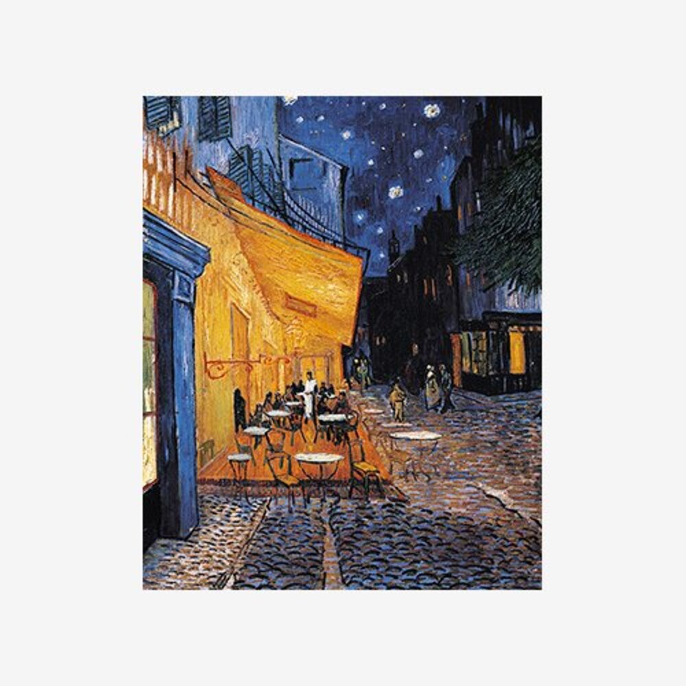 Terrace of a cafe at night